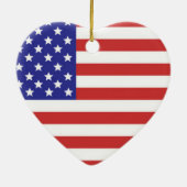 Amerikanisches Flaggenherz geformt Keramik Ornament (Hinten)