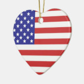 Amerikanisches Flaggenherz geformt Keramik Ornament (Links)
