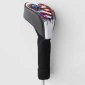 Amerikanisches Flaggenherz Golf Headcover (angewinkelt)