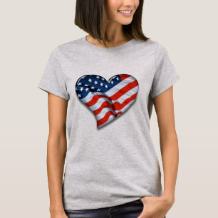 Amerikanisches Flaggenherz T-Shirt