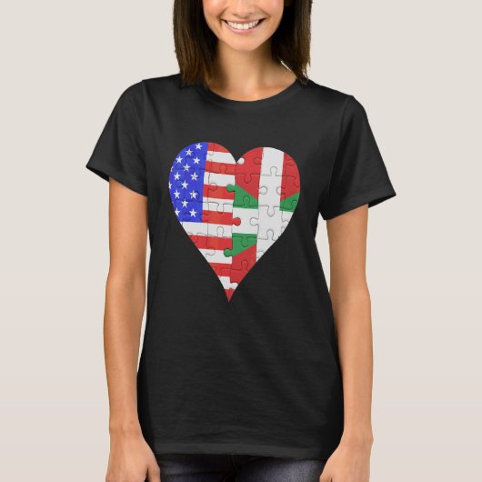 Amerikanisches Flaggenherz T-Shirt (Vorderseite)