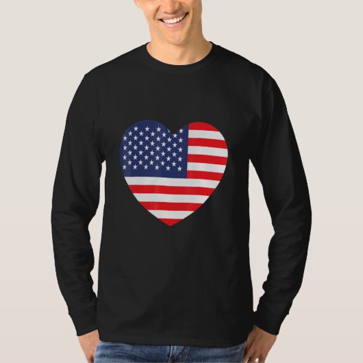 Amerikanisches Flaggenherz T-Shirt (Vorderseite)
