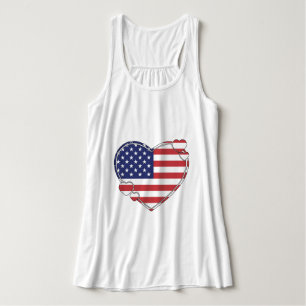 Amerikanisches Flaggenherz Tank Top