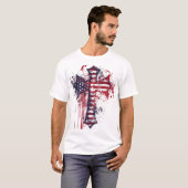 Amerikanisches Flaggenkreuz T-Shirt (Vorne ganz)