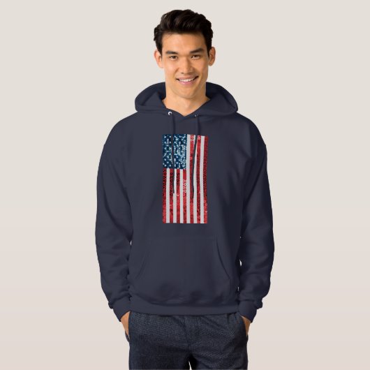 Amerikanisches Flaggenmännchen mit Sweatshirt (Vorne ganz)