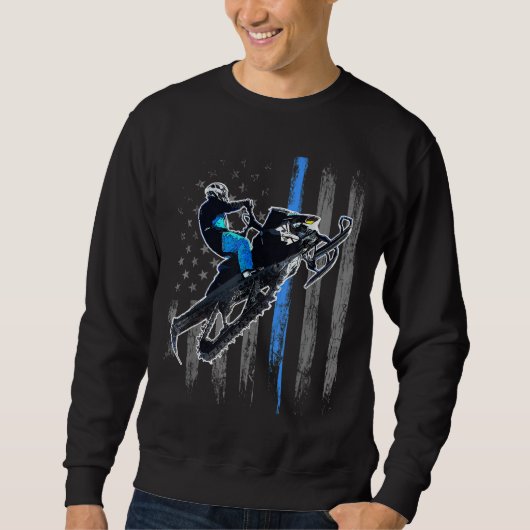 Amerikanisches Flaggenschiff Snowmobile Men Snowmo Sweatshirt (Vorderseite)