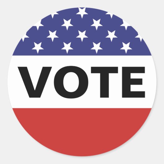 Amerikanisches Flaggenvotum Runder Aufkleber (Vorderseite)