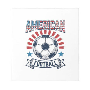 Amerikanisches Football-Vintage-Fußball-T-Shirt-De Notizblock