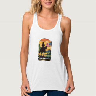 Amerikanisches Frau-Western-Tanktop | Patriotische Tank Top