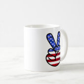 Amerikanisches Friedens-/Siegeszeichen Kaffeetasse (VorderseiteRechts)