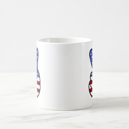 Amerikanisches Friedens-/Siegeszeichen Kaffeetasse (Mittel)
