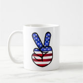 Amerikanisches Friedens-/Siegeszeichen Kaffeetasse (Links)
