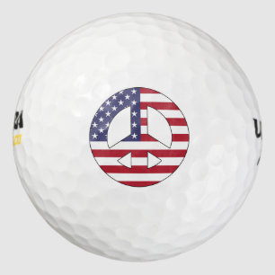 AMERIKANISCHES FRIEDENSSYMBOL GOLFBALL