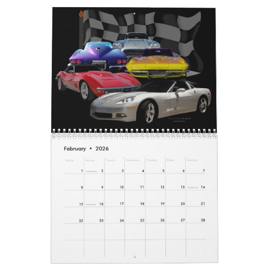 amerikanisches Frisierte Auto Kalender (Feb 2026)