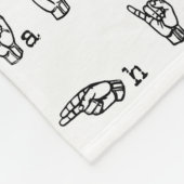 Amerikanisches Gebärdensprache-Alphabet in Fleecedecke (Ecke)