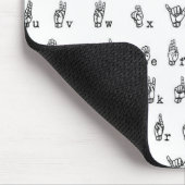 Amerikanisches Gebärdensprache-Alphabet in Mousepad (Ecke)