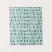 Amerikanisches Gebärdensprache-Alphabet Wandteppich (Vorderseite)