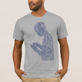 Amerikanisches Gebet (Heidegrau mit Marine) T-Shirt (Vorderseite)