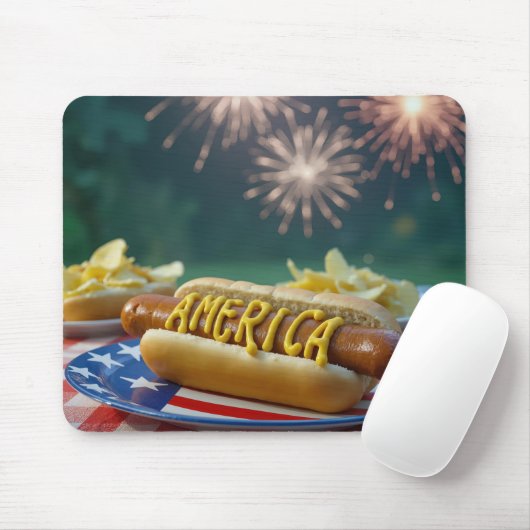 Amerikanisches Geburtstags-Picknick Mousepad (Mit Mouse)