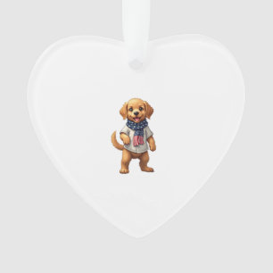 Amerikanisches Goldenes Welpen-Vintage-Patriotismu Ornament
