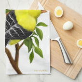 Amerikanisches Goldfinch-Vogel-Geschirrtuch Handtuch (Viertel Falte)