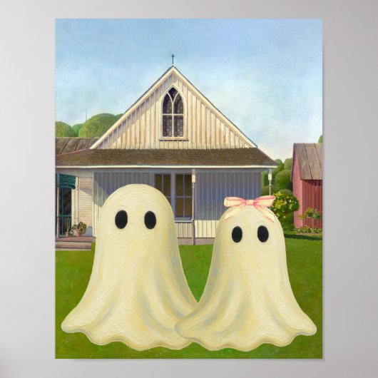 Amerikanisches Goth-Ghost-Paar Poster (Vorne)