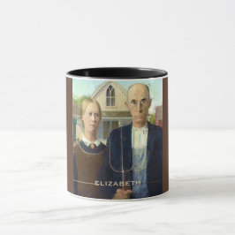 Amerikanisches gotisches Kunst-Ölgemälde Tasse