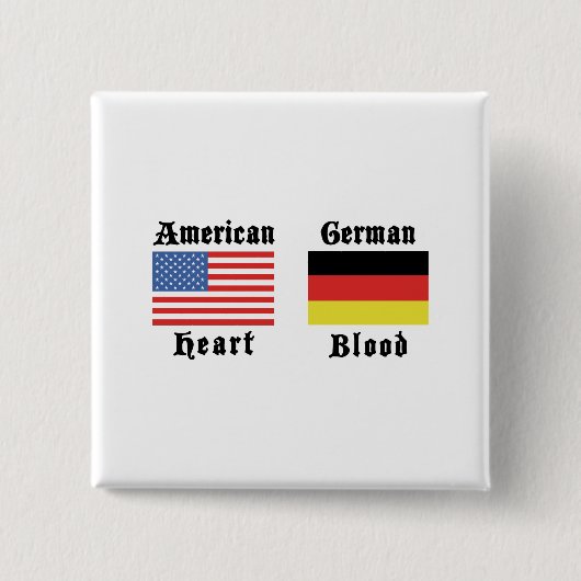 Amerikanisches Herz-Deutsch-Blut Button (Vorderseite)