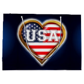 Amerikanisches Herz Große Geschenktüte (Rückseite)