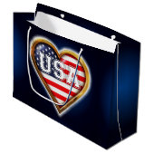 Amerikanisches Herz Große Geschenktüte (Vorderseite Schrägansicht)