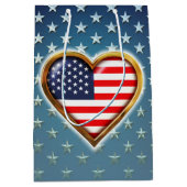 Amerikanisches Herz Mittlere Geschenktüte (Vorderseite)