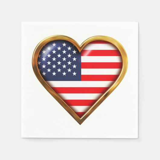 amerikanisches Herz Serviette (Vorderseite)