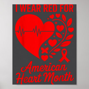 Amerikanisches Herzkrankheits-Bewusstseinsmonatsba Poster