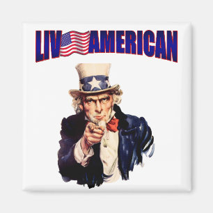Amerikanisches Idol Uncle Sam Quadratisches Magnet