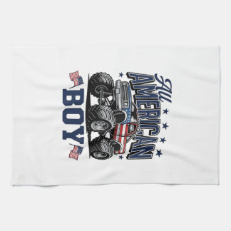 Amerikanisches Jungen-Monster-Truck-Vintage-Patrio Geschirrtuch