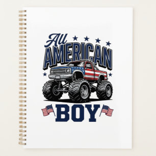Amerikanisches Jungen-Monster-Truck-Vintage-Patrio Planer