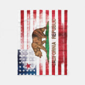 Amerikanisches kalifornisches Flagge | Holz u. Fleecedecke (Vorderseite)