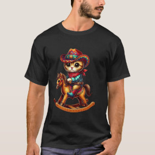 Amerikanisches Kätzchen Western Cosplay Pferd Cowb T-Shirt