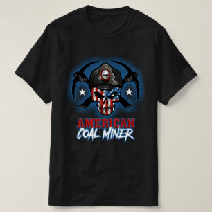 AMERIKANISCHES KOHLEBERGMAANN-SCHÄDEL-DESIGN T-Shirt