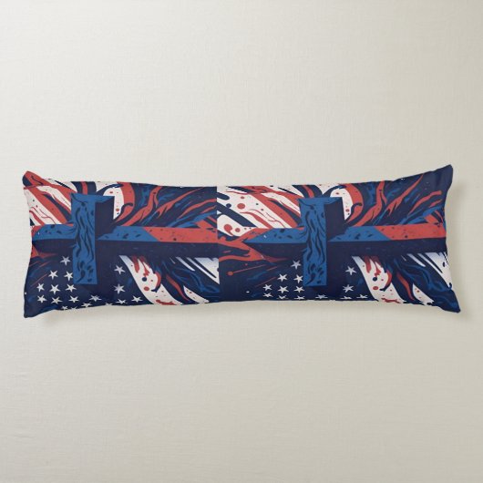 Amerikanisches Kreuz Seitenschläferkissen (Rückseite)
