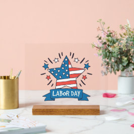 Amerikanisches Labor Day Kreativillustrationsdesig Acrylschild