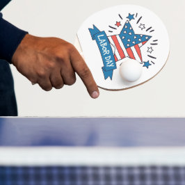 Amerikanisches Labor Day Kreativillustrationsdesig Tischtennis Schläger