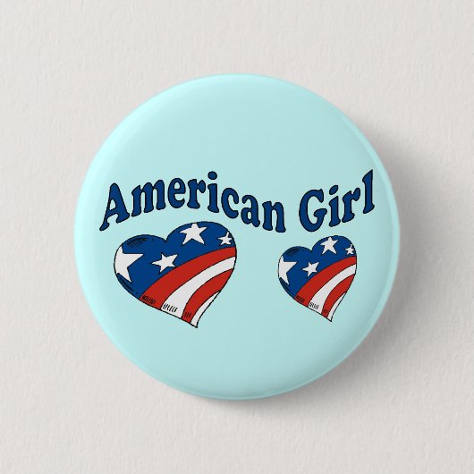 Amerikanisches Mädchen Button (Vorderseite)