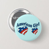 Amerikanisches Mädchen Button (Vorne & Hinten)