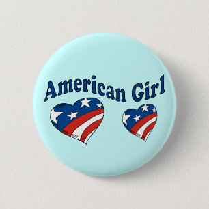 Amerikanisches Mädchen Button