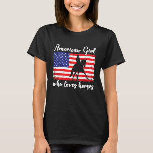 Amerikanisches Mädchen, das Eventing-Pferde liebt T-Shirt