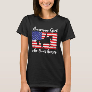 Amerikanisches Mädchen, das Eventing-Pferde liebt T-Shirt