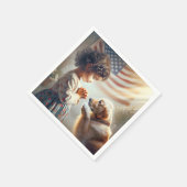 Amerikanisches Mädchen mit Hundbeten Serviette (Ecke)