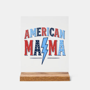 Amerikanisches Mama Patriotisches Vintage Gravur S Acrylschild