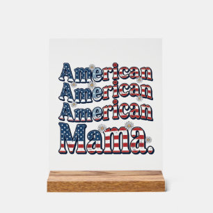 Amerikanisches Mama Patriotisches Vintage Gravur S Acrylschild